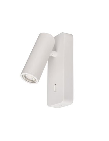 Applique murale Mini NOTTE GU10 Reader (non incluse), avec base rectangulaire 160 cm H, blanc/noir/nickel satiné