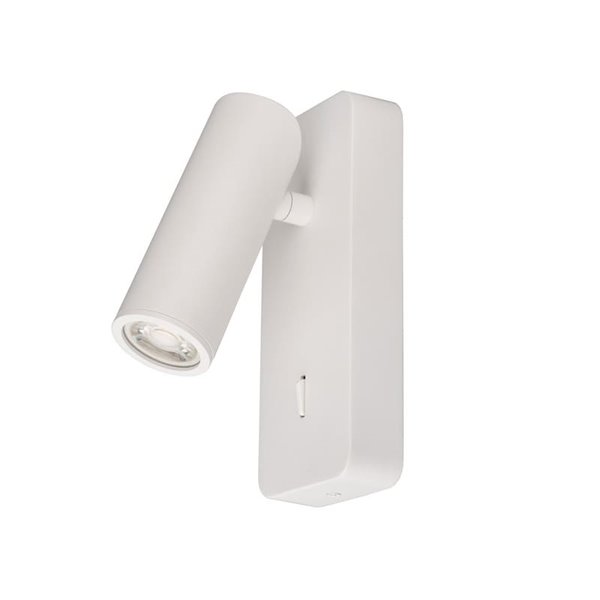 Aplique Lector Mini NOTTE GU10 (No incluida), con base rectangular 160cm H, blanco /negro/niquel satinado