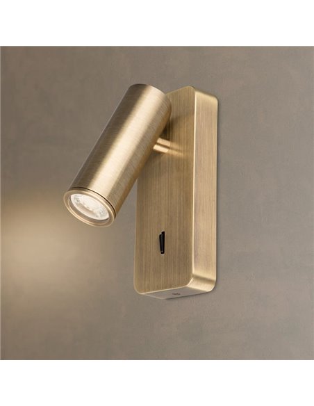 Aplique Lector Mini NOTTE GU10 (No incluida), con base rectangular 160cm H, blanco /negro/niquel satinado