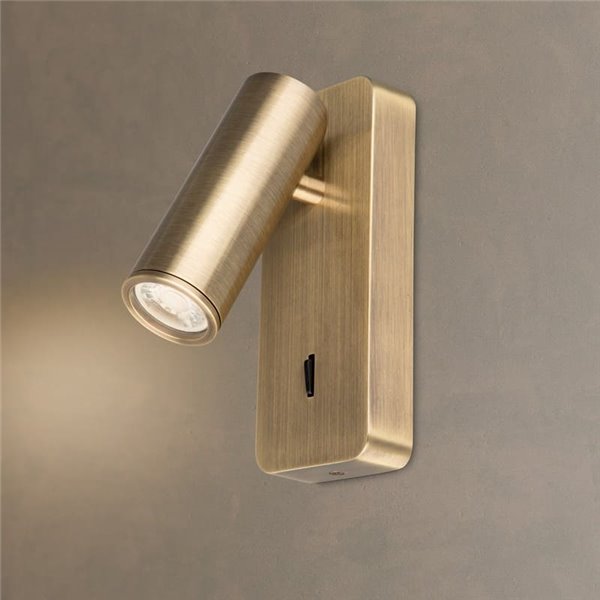 Mini luminária de parede NOTTE GU10 Reader (não incluída), com base retangular 160 cm A, branco/preto/níquel acetinado