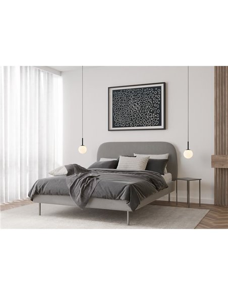 Candeeiro de teto LED bola pendente translúcida 9W PUEBLA 3000K preto/dourado acetinado