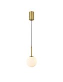 Plafonnier LED Suspendu Boule Translucide 9W PUEBLA 3000K noir/or satiné