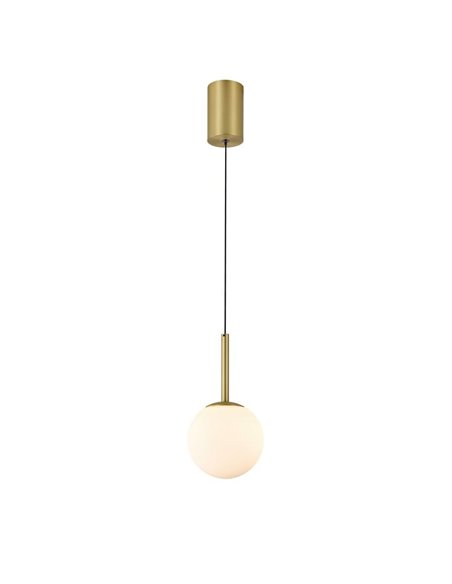 Lámpara de Techo LED Colgante en Bola translúcida 9W PUEBLA 3000K nego/oro satinado