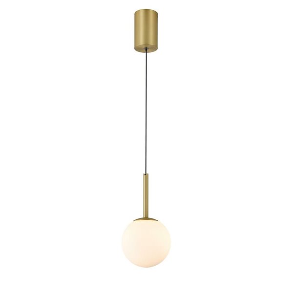 Plafonnier LED Suspendu Boule Translucide 9W PUEBLA 3000K noir/or satiné