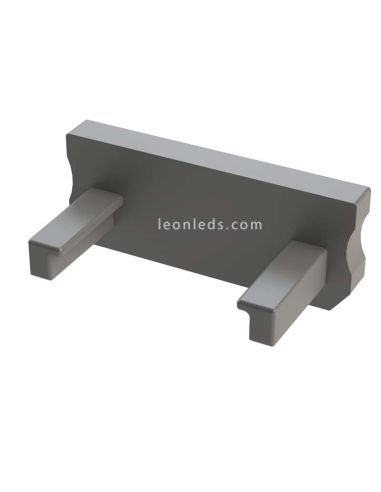 Tapa Final sin Agujero para Perfil  de aluminioTipo D Gris | LeonLeds