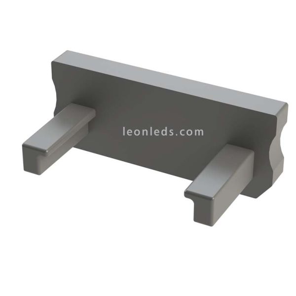 Tapa Final sin Agujero para Perfil  de aluminioTipo D Gris | LeonLeds