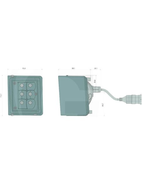 Faro de trabajo cuneteros LED para tractores John Deere 30W 3.000Lm para tractores John Deere Serie 00 y 10 con conector H11