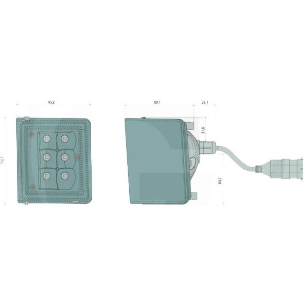 Faro de trabajo cuneteros LED para tractores John Deere 30W 3.000Lm para tractores John Deere Serie 00 y 10 con conector H11