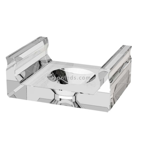 Grapa Transparente Perfil de aluminio tipo D | LeonLeds