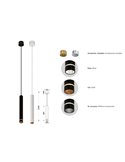 Lámpara de Techo Colgante Mini SPLIT, GU10 (No incl.) negro/blanco
