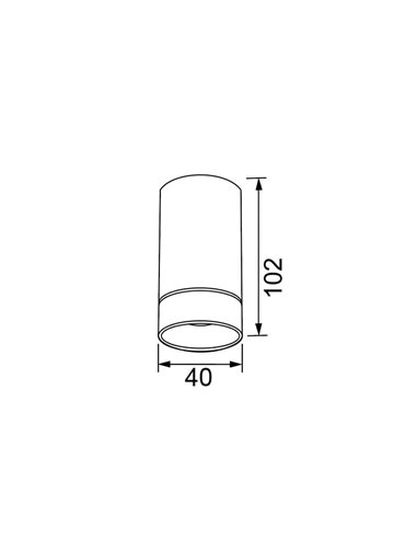 Foco de Techo corto (102cm de alto) SPLIT S MINI GU10 (No incl.)  negro /blanco