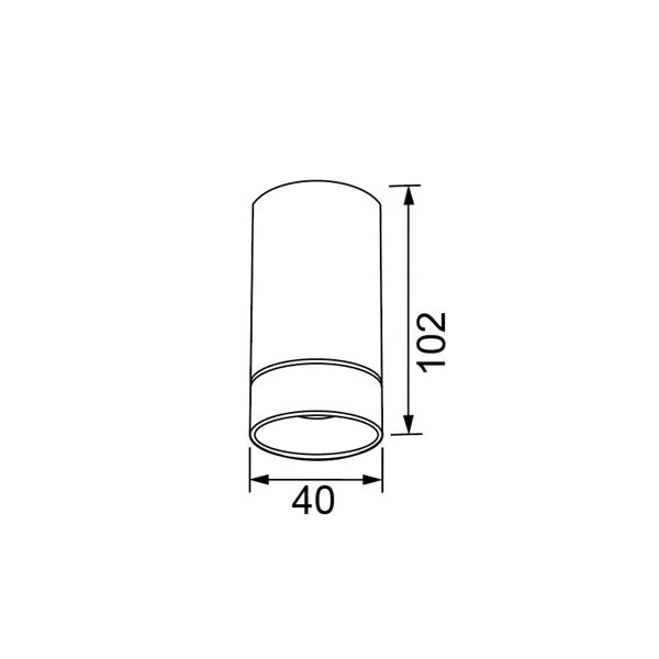 Foco de Techo corto (102cm de alto) SPLIT S MINI GU10 (No incl.)  negro /blanco