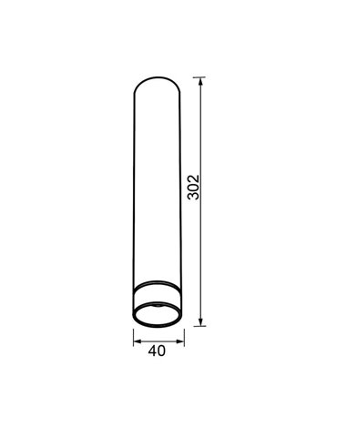 Foco de techo extra-largo (302cm de alto) SPLIT L MINI GU10 (No incl.) negro/blanco
