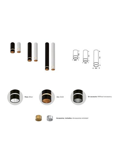 Spot de teto extra longo (302 cm de altura) SPLIT L MINI GU10 (Não incl.) preto/branco