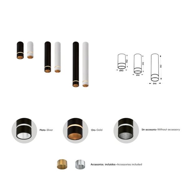 Spot de teto extra longo (302 cm de altura) SPLIT L MINI GU10 (Não incl.) preto/branco