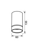 Foco redondo de techo (136cm de alto) SPLIT GU10 (No incl.), negro/blanco