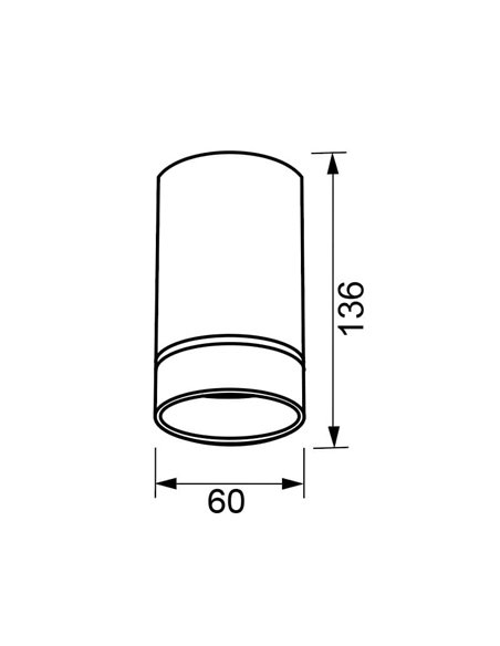 Spot de plafond rond (136 cm de hauteur) SPLIT GU10 (non inclus), noir/blanc