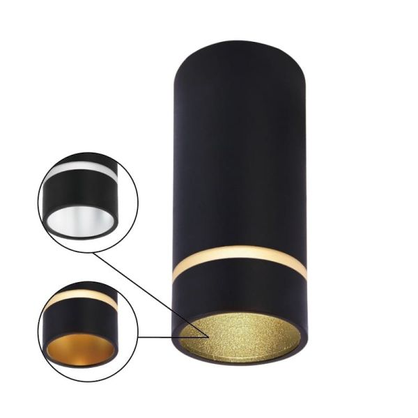 Spot de teto redondo (136 cm de altura) SPLIT GU10 (não incl.), preto/branco