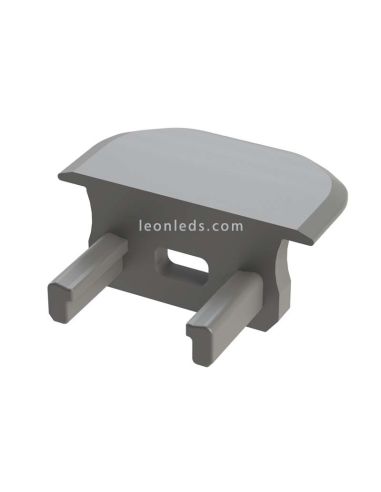 Tapa Final con Agujero para Perfil empotrable de aluminio Tipo B Gris| LeonLeds