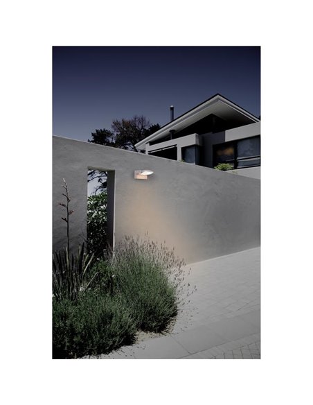 Aplique LED para exterior HOOD 12W 3000K branco/cinza escuro