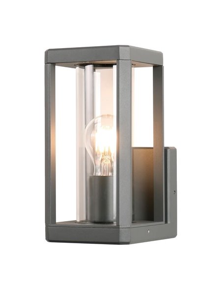 Applique extérieure rectangulaire NEVADA 1Luz E27 noir/blanc/gris foncé