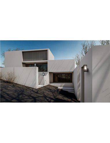 Applique extérieure rectangulaire NEVADA 1Luz E27 noir/blanc/gris foncé