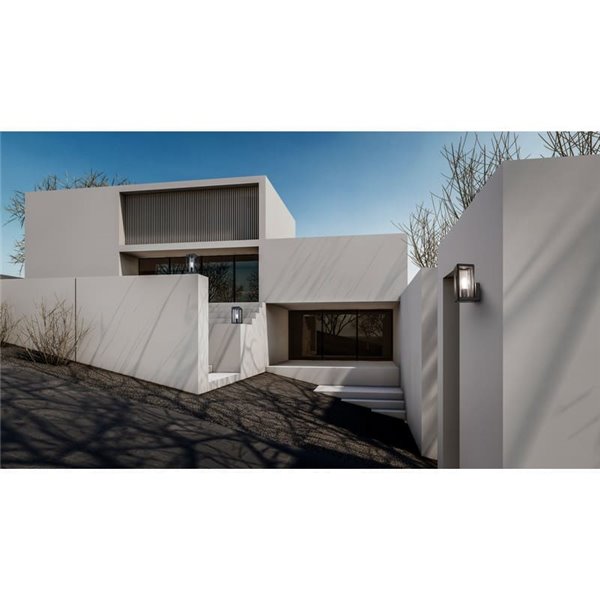 Aplique de pared Exterior rectangular NEVADA 1Luz E27 negro/blanco/gris oscuro