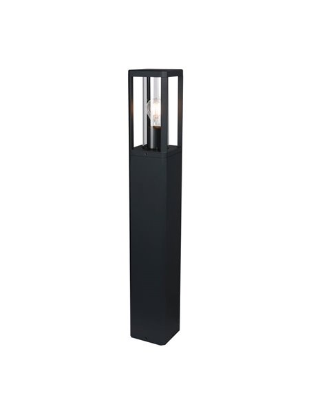 Bolardo para exterior de 80cm de alto NEVADA 1Luz E27 Negro  