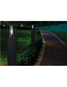 Dissuasor de exterior com 80cm de altura NEVADA 1Luz E27 Preto 2