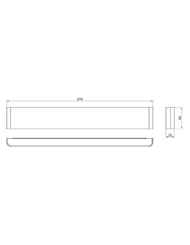 Aplique de pared LED EGEO negro 20W 2700K/3000K
