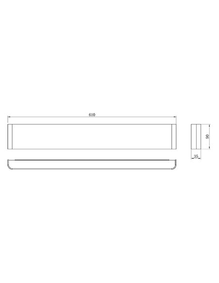 Aplique de pared LED EGEO negro 20W 2700K/3000K