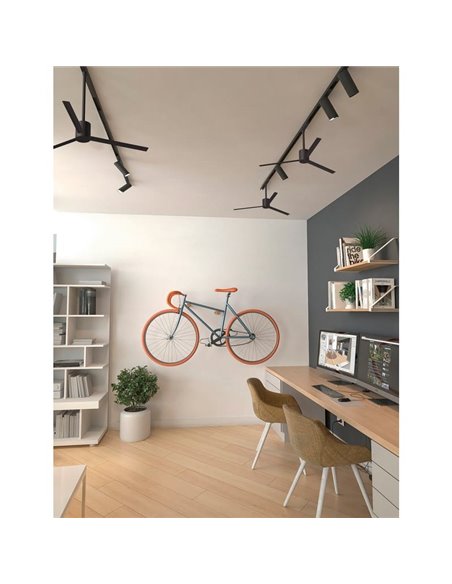Ventilador de Carril Trifasico MONKEY FAN negro  Sin luz