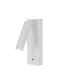 Applique liseuse LED ronde TARIFA III 3W 3000K avec chargeur TYPE-C Blanc/noir/nickel satiné/cuir