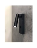 Applique liseuse LED ronde TARIFA III 3W 3000K avec chargeur TYPE-C Blanc/noir/nickel satiné/cuir