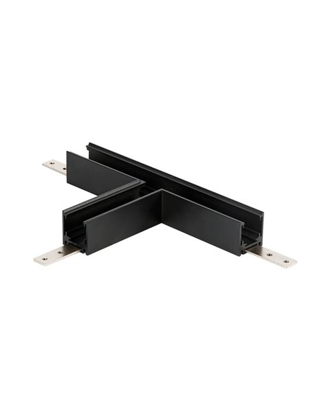Conexión Sup. En T para carril magnético MAGNETO negro