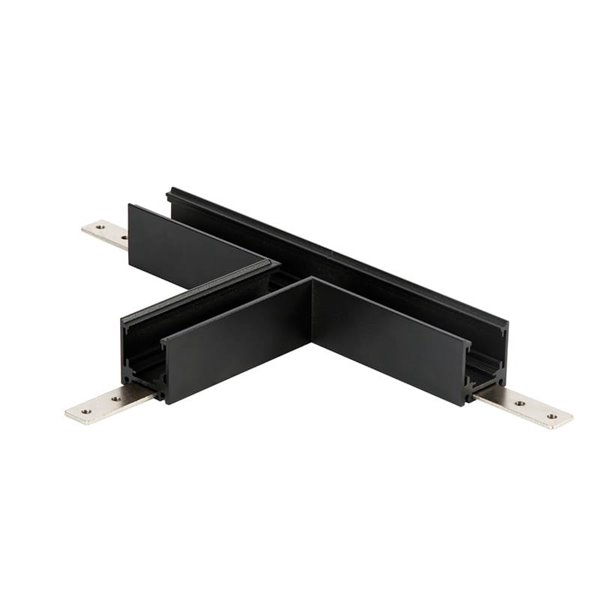 Conexión Sup. En T para carril magnético MAGNETO negro