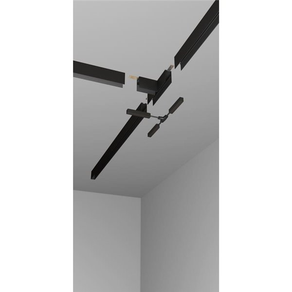 Raccordement supérieur en T haut pour rail magnétique MAGNETO noir