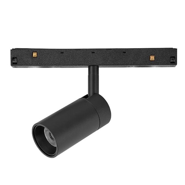 Foco LED carril magnético MAGNETO negro/negro-oro 7W 2700K con Regulación TRIAC