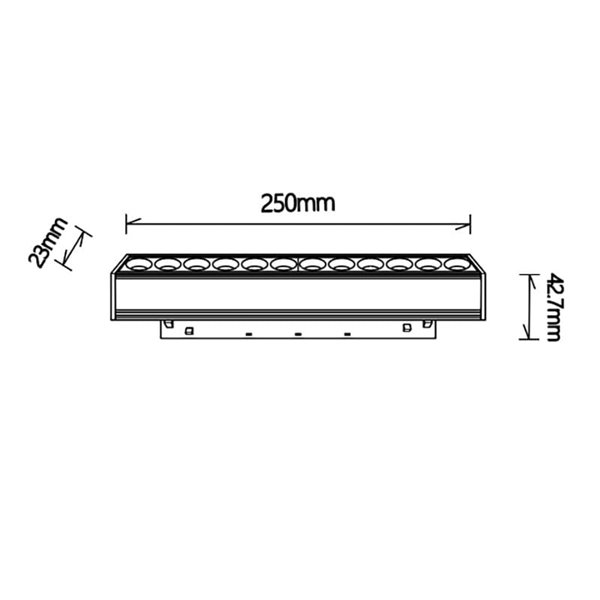 Módulo lineal con 12 focos LED COB DIFUSOR MAGNETO 12W negro 2700K con regulación TRIAC