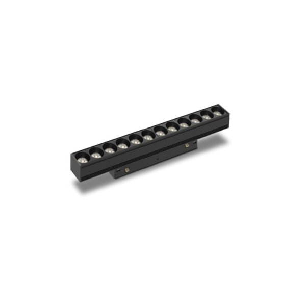 Módulo lineal con 12 focos LED COB DIFUSOR MAGNETO 12W negro 2700K con regulación TRIAC