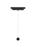 Foco colgante LED en forma de bola para carril MAGNETO 7W 2700K con regulación TRIAC negro/negro-oro