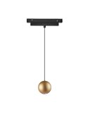 Spot suspension LED boule pour rail MAGNETO 7W 2700K avec régulation TRIAC noir/noir-or
