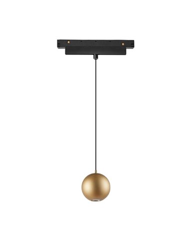 Foco colgante LED en forma de bola para carril MAGNETO 7W 2700K con regulación TRIAC negro/negro-oro