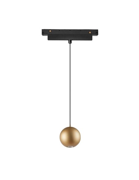 Spot suspension LED boule pour rail MAGNETO 7W 2700K avec régulation TRIAC noir/noir-or
