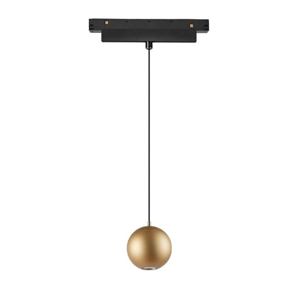 Spot suspenso LED esférico para trilho MAGNETO 7W 2700K com regulação TRIAC preto/preto-ouro