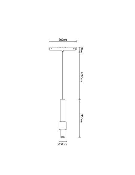Foco colgante LED carril MAGNETO 7W 2700K con regulación TRIAC negro/oro