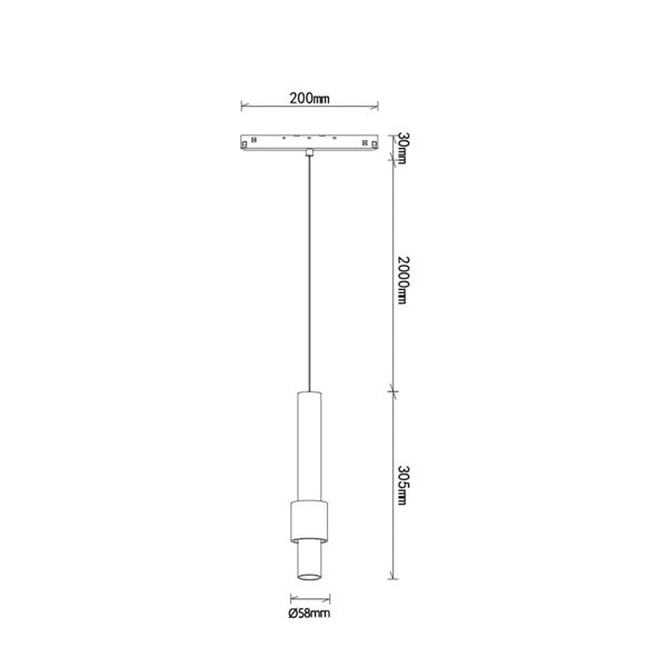 Foco colgante LED carril MAGNETO 7W 2700K con regulación TRIAC negro/oro