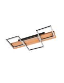 Plafón de techo LED madera y metal varios tamaños Harper negro mate 30W 3000K 622910332