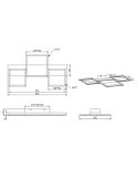 Dimensiones Plafón de techo LED madera y metal varios tamaños Harper negro mate 30W 3000K 622910332