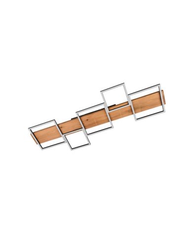 Plafón LED de madera y metal Harper negro mate 42W 3000K 5.700Lm  622910532